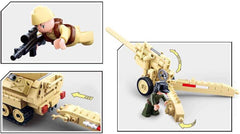 WWII - Deutsches Halbkettenfahrzeug [M38-B0695], Spielset , Klemmbausteine, Soldaten, mit Spielfigur, Army WWII, Für Kinder ab 4 Jahren, Sluban SL95566