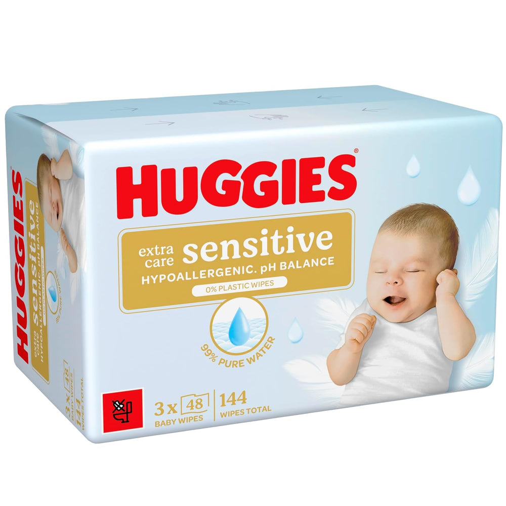 Toallitas para bebés sensibles Huggies Pure Extra Care, 99 % agua, sin plástico, sin fragancia