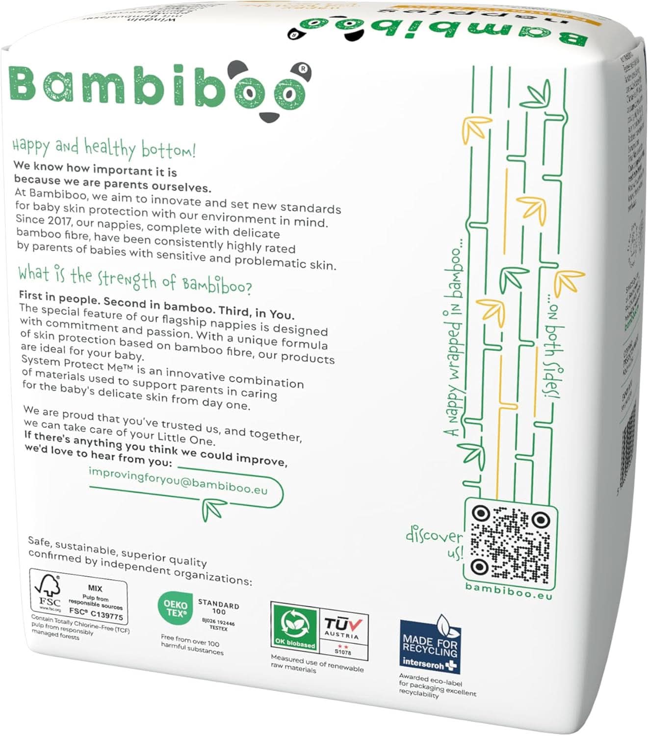 Scutece de unică folosință Bambiboo, prietenoase cu pielea și deschidere ombilicală, diverse marimi Mama si Copilul Naty Shop