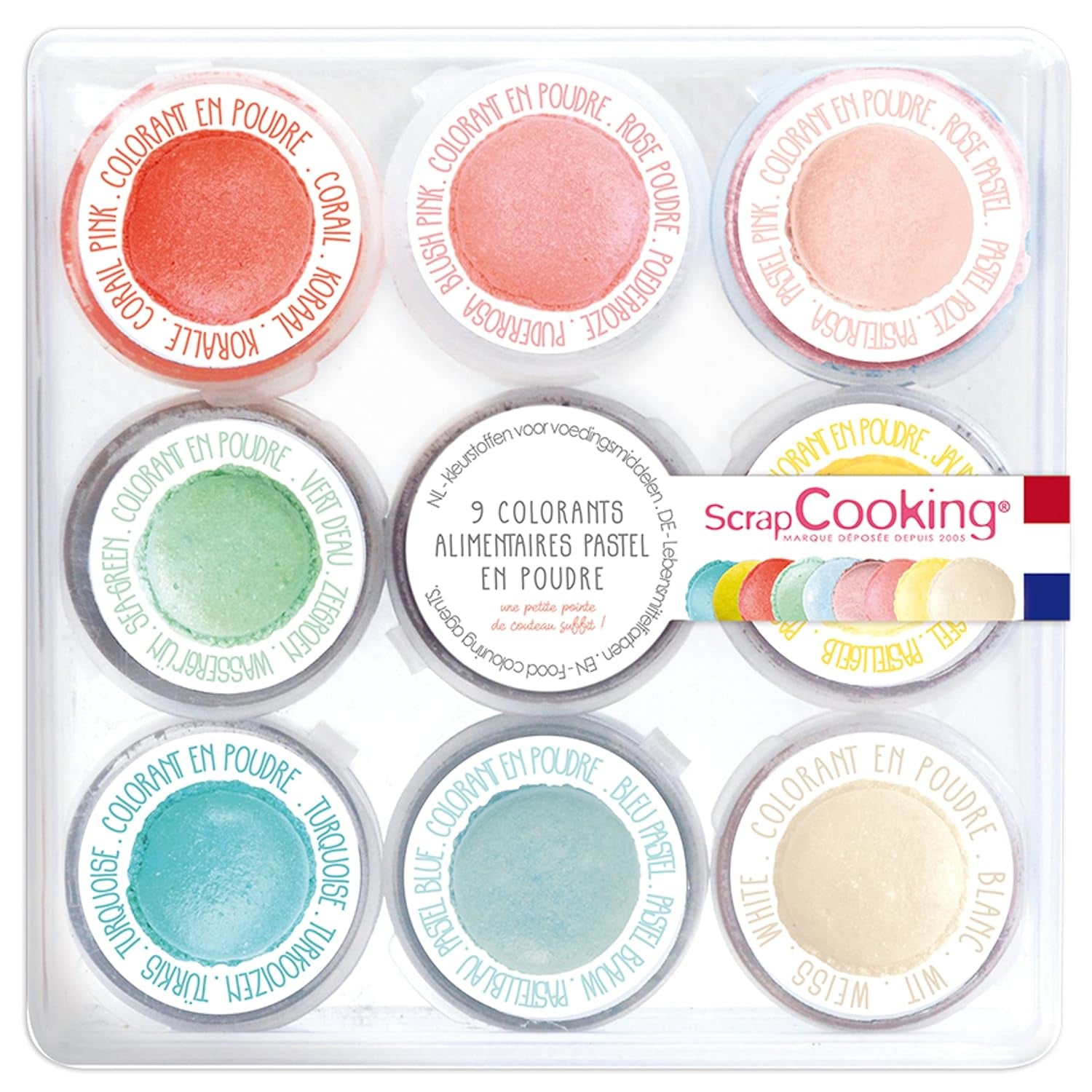ScrapCooking - Set 9 coloranti pudra, nuante pastel, 15 grame total Naty Shop