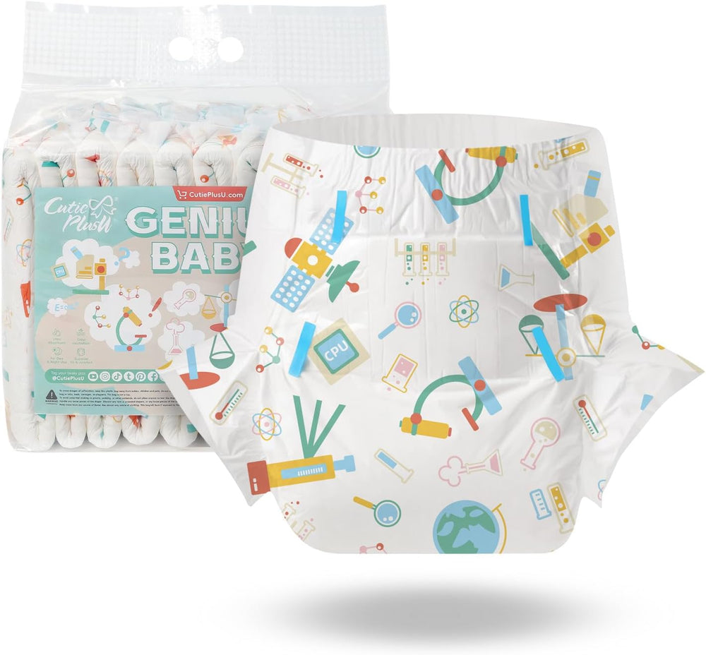 CutiePlusU Pañales para Adultos, 10 Piezas, Braguitas Desechables para Incontinencia con Sábana para Mujeres y Hombres, Máxima Absorbencia Durante la Noche - Little Princess (Tamaño Grande 94-119cm)