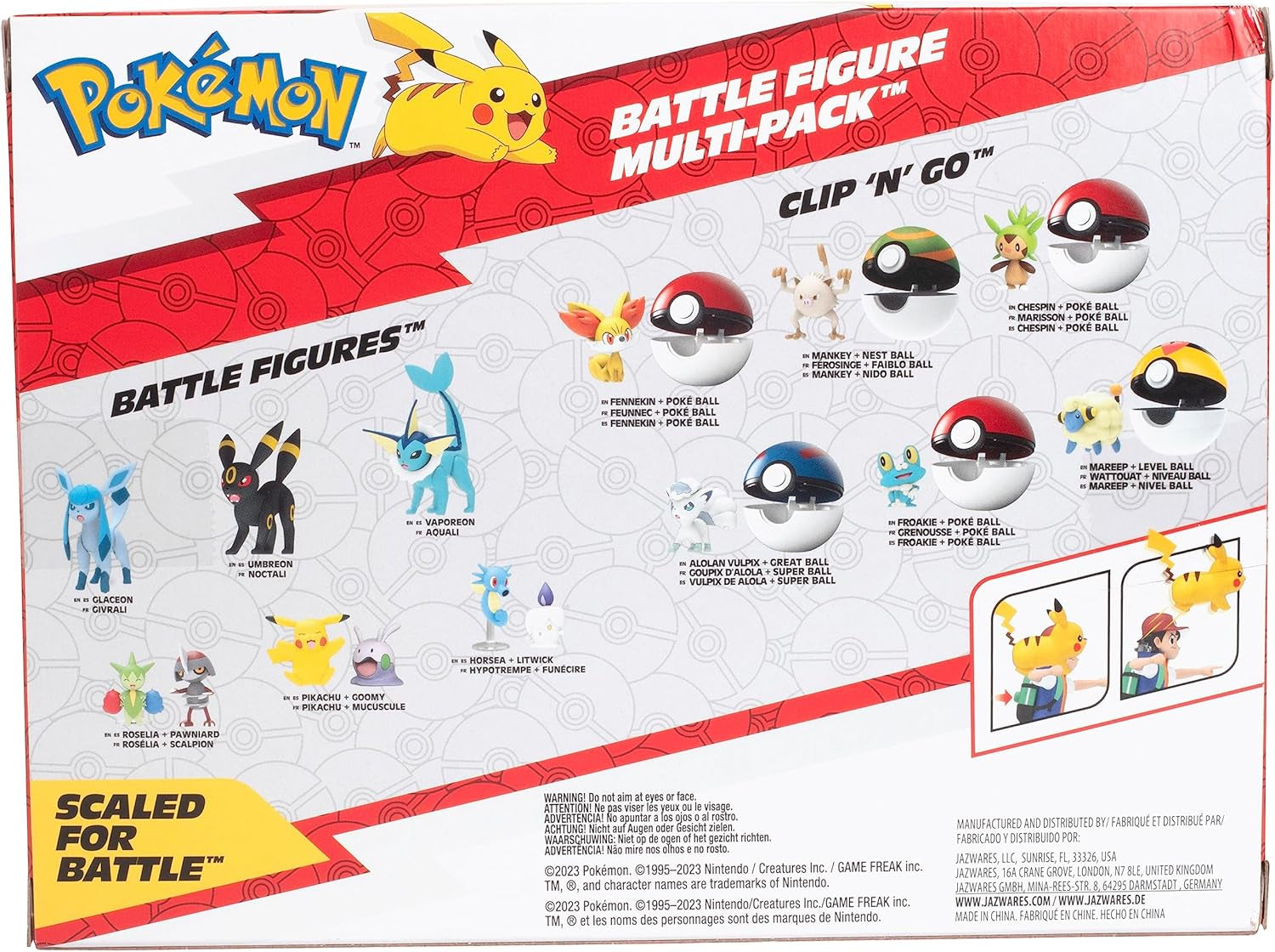 ¡Listo para la batalla Pokémon! Juego de figuras de 6 piezas - Ash de 11,4 cm y Pikachu de lanzamiento, Charmander, Rowlet, Piplup, Zorua de 5,1 cm - Licencia oficial - Regalo de Pascua para niños, niñas y niños Figuras de acción Naty Shop