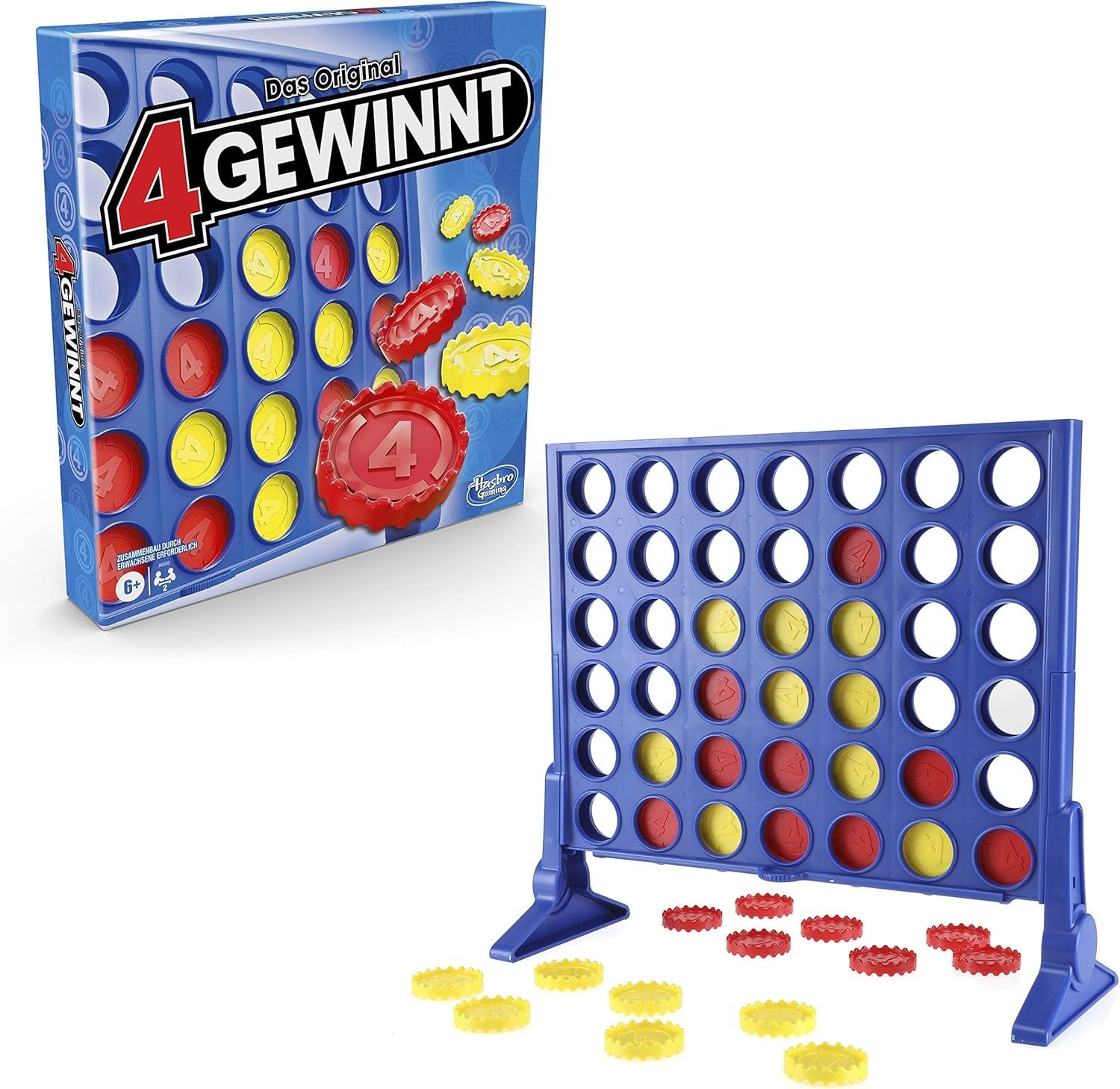 Joc de strategie Connect Four, joc de societate pentru 2 jucători, distracție nesfârșită cu prietenii și familia, perfect ca joc de petrecere și pentru distracție multiplayer, cadou pentru copii cu vârsta de 6 ani și peste