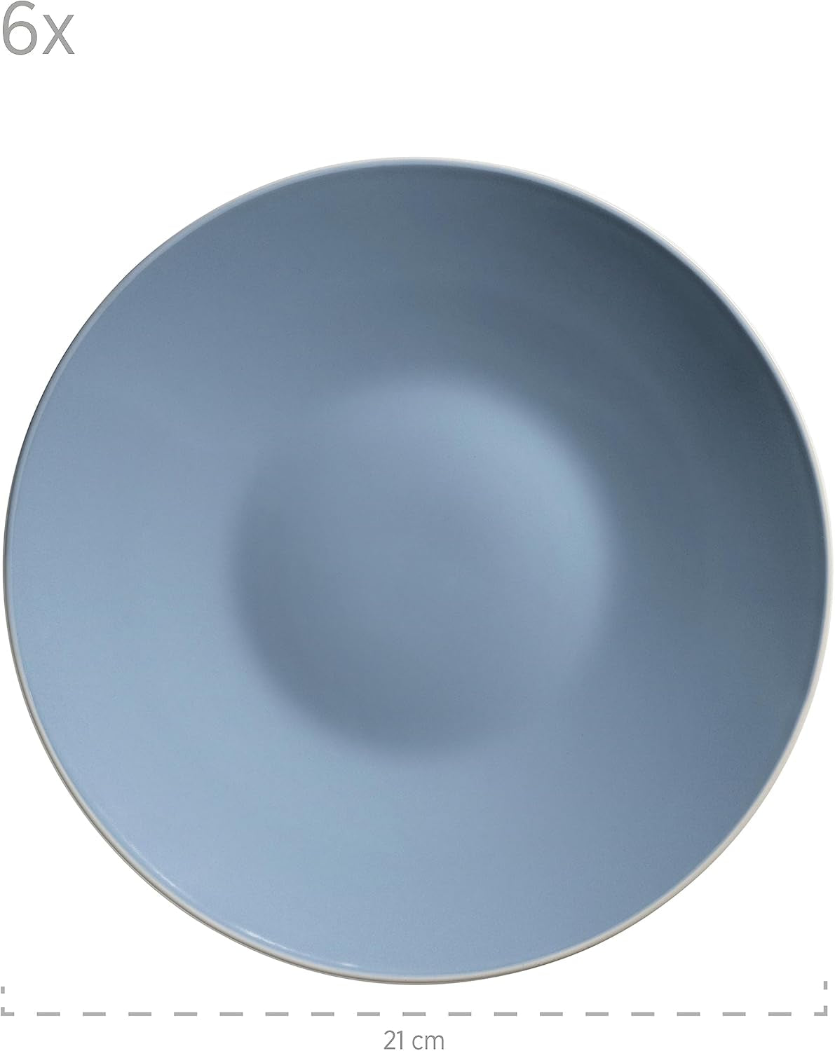 MÄSER 931844 Set de veselă modernă din seria Elissa pentru 6 persoane, albastru cu margine albă, set combinat cu 24 de piese, ceramică