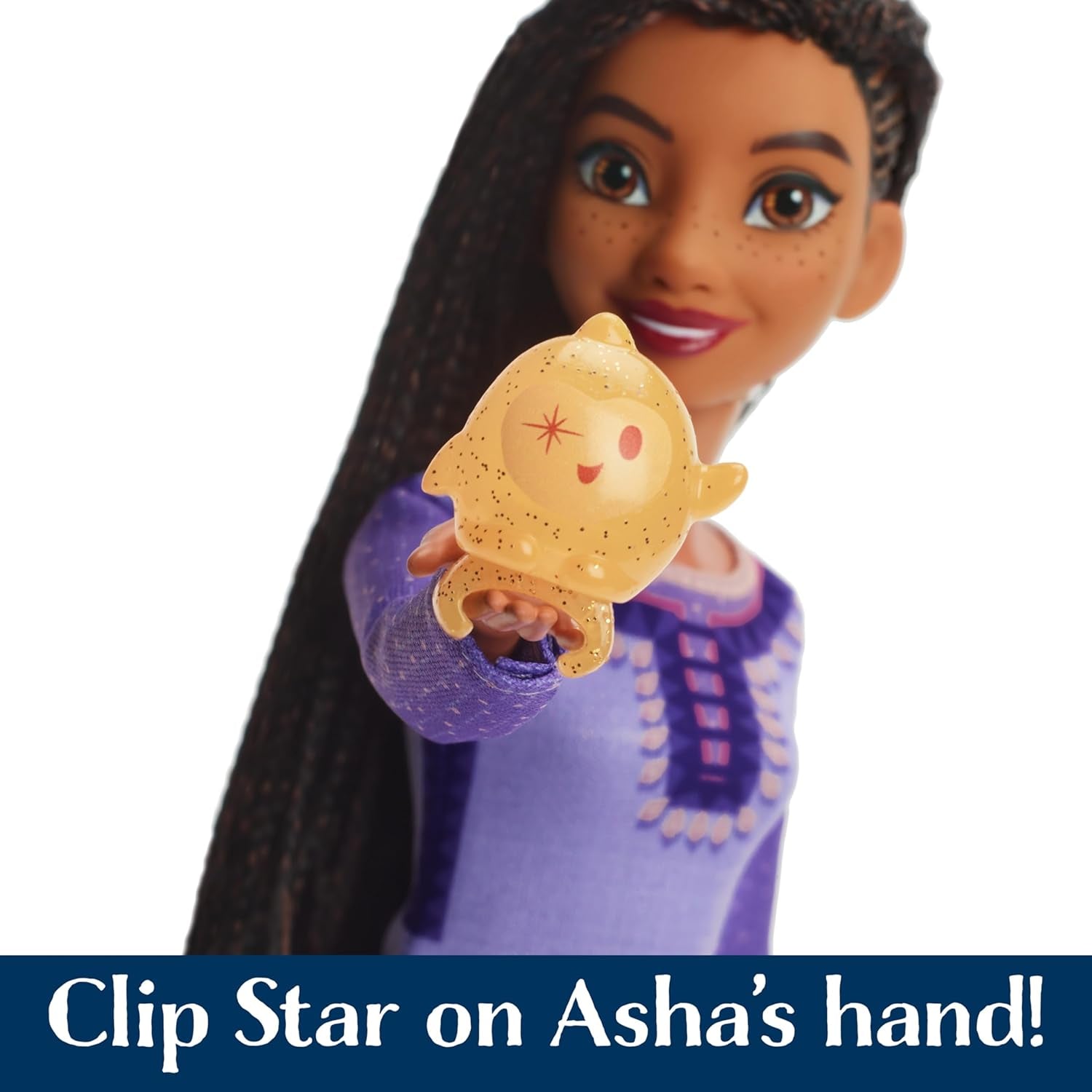 Mattel Disney Wish singende Asha of Rosas Modepuppe & Star Figur, beweglich mit abnehmbarem Outfit, canta "This Wish" en inglés