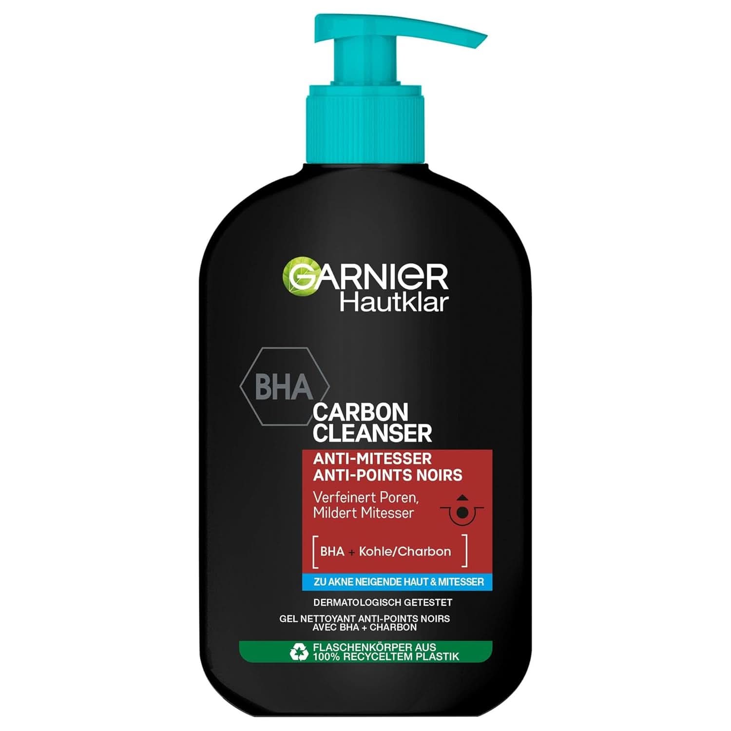 Garnier Charcoal Cleanser Gel Limpiador Facial Contra Puntos Negros y Espinillas 250ml Ducha y Baño Naty Shop