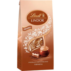 Chocolate Lindt | Bolsa Tiramisú LINDOR | 137g | 11 bolas de chocolate con leche con relleno de tiramisú que se derrite en la boca | Regalo de chocolate
