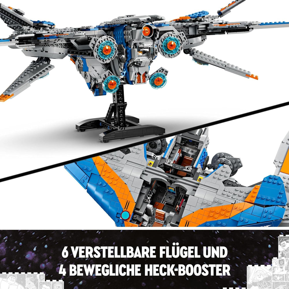 LEGO Marvel Guardianes de la Galaxia: Modelo de Nave Espacial de Construcción Milano con 4 Minifiguras de Superhéroes Volador de Los Vengadores para Aventuras Espaciales Regalo para niños y niñas 76286 Juegos de construcción Beuche den LEGO-Store