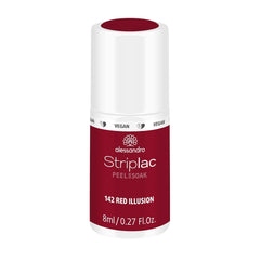 Esmalte de uñas UV Alessandro Striplac Red Ilusion – Delicado y duradero – Fácil eliminación gracias a la tecnología de eliminación peel-off – Vegano y libre de crueldad animal – 8 ml