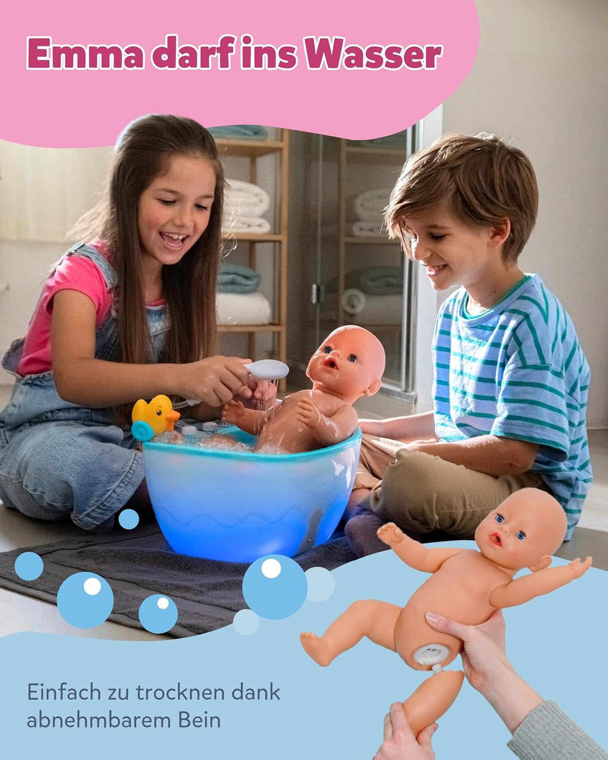 BABY Born Emma în stil junglă - Păpușă de 43 cm înălțime - 10 funcții Inclusiv accesorii și rochiță în culori unisex - Funcționează fără baterii - Potrivit pentru copii cu vârsta de 3 ani și peste Papusi Naty Shop