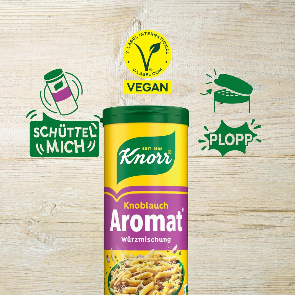 Knorr Würzmischung Garlic Aromat für schnelle Gerichte zum Würzen und Verfeinern von Pasta, Pizza, Gemüse und más 90 g