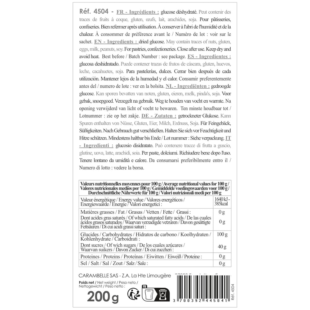 Scrapcooking Dörrte Glucosa, 200 G Edulcorantes Naty Shop