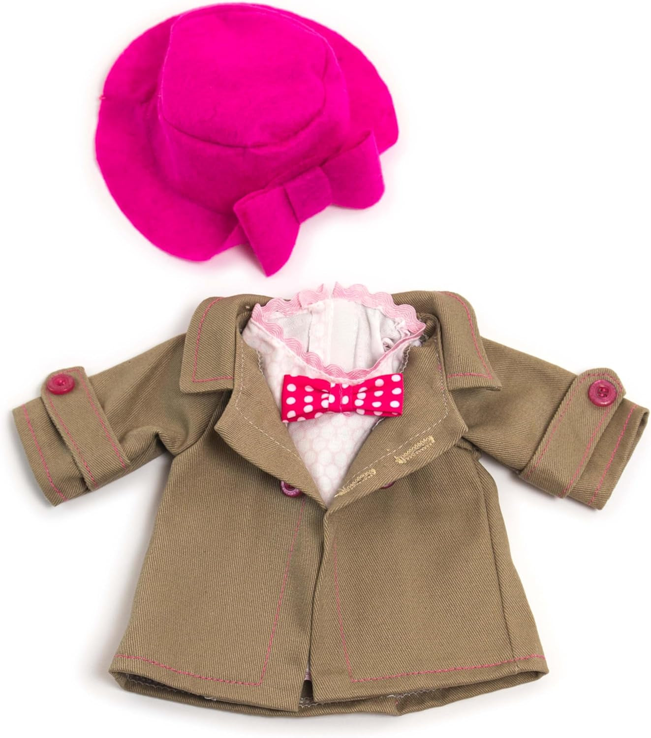 Miniland Set Puppenkleidung 32cm, camiseta girgeltes mit Latzhose und Mütze, Übergangszeit