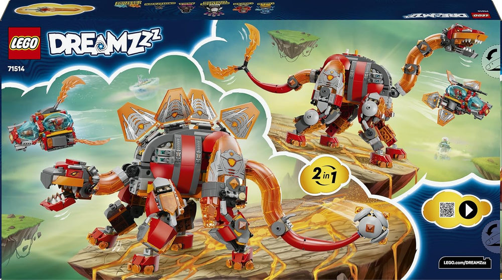 LEGO DREAMZzz 2en1 Dino-Düsenflieger - Dinosaurier Spielzeug verwandelbar in Stegosaurus - inkl. 4 Minifiguras y 2 Criaturas del Tesoro coleccionables - Regalo para niños a partir de 9 años - 71514
