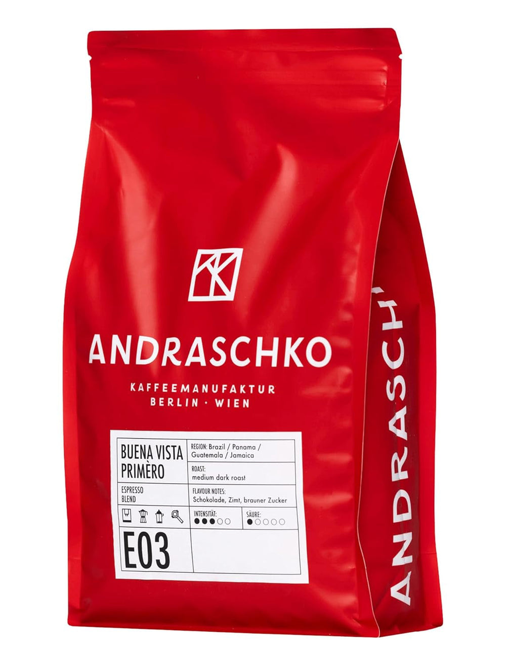 Buena Vista Primèro Espresso Blend - 100 % Arabica Kaffee aus Jamaica, Guatemala, Panama & Brasilien - Berliner Röstung, ausgewogen-luxuriös, Espresso für Genießer & Gastronomie