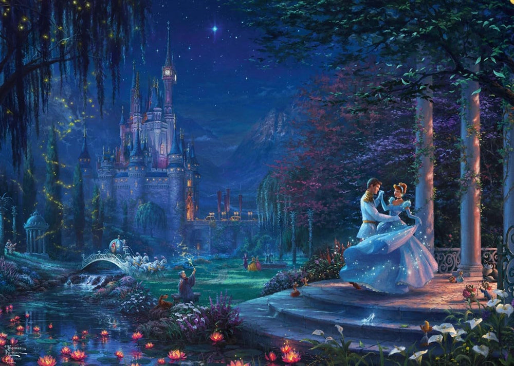 Schmidt Spiele 58043 Thomas Kinkade, Disney, Cenicienta bailando bajo la luz de las estrellas, rompecabezas de 1000 piezas, colorido Puzzle Naty Shop