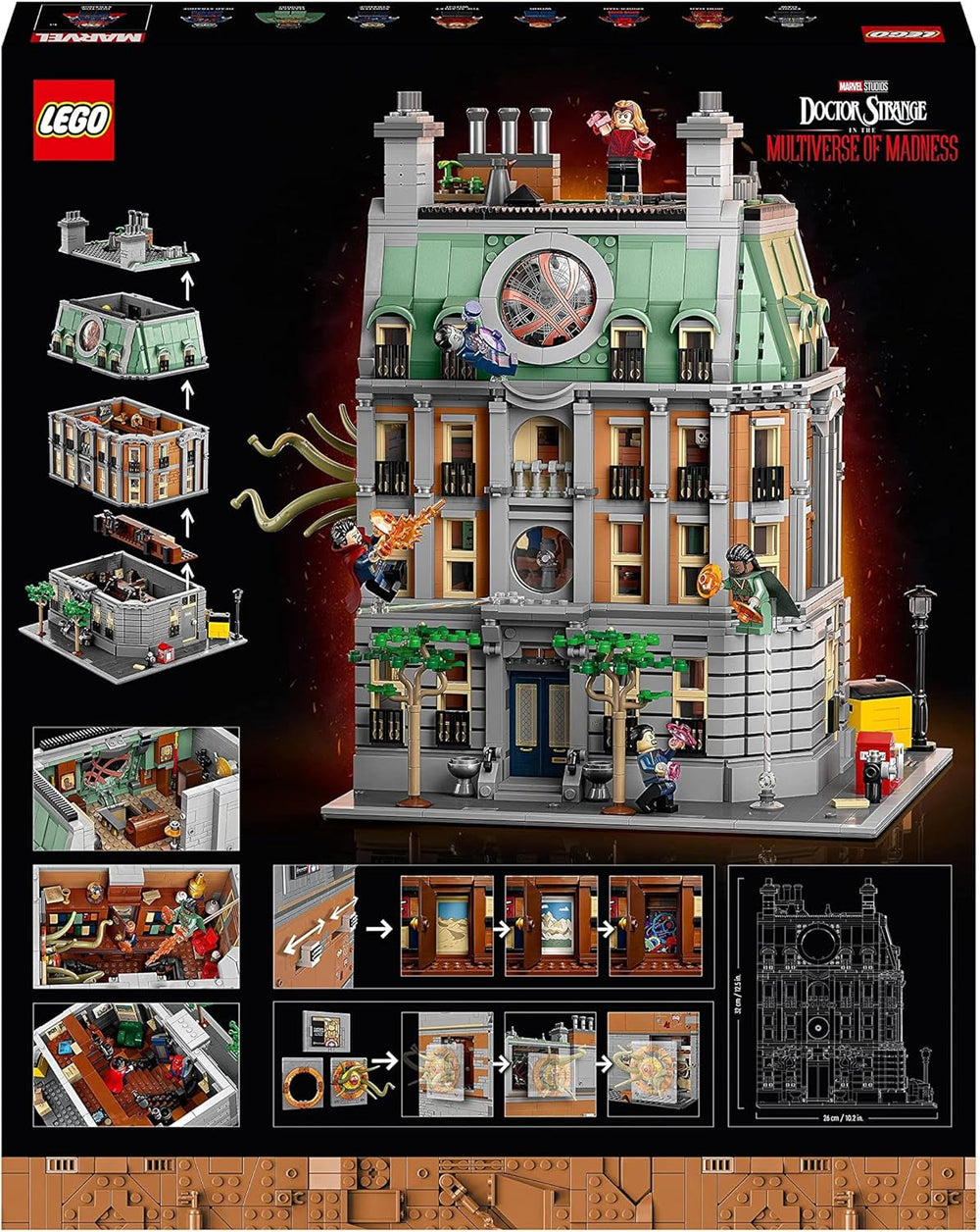 LEGO Marvel Sanctum Sanctorum Juego de construcción modular de 3 pisos con minifiguras de Doctor Strange y Iron Man Avengers: Endgame Toy House Fan Coleccionable Decoración de gran salón 76218 Juegos de construcción Besuche den LEGO-Store