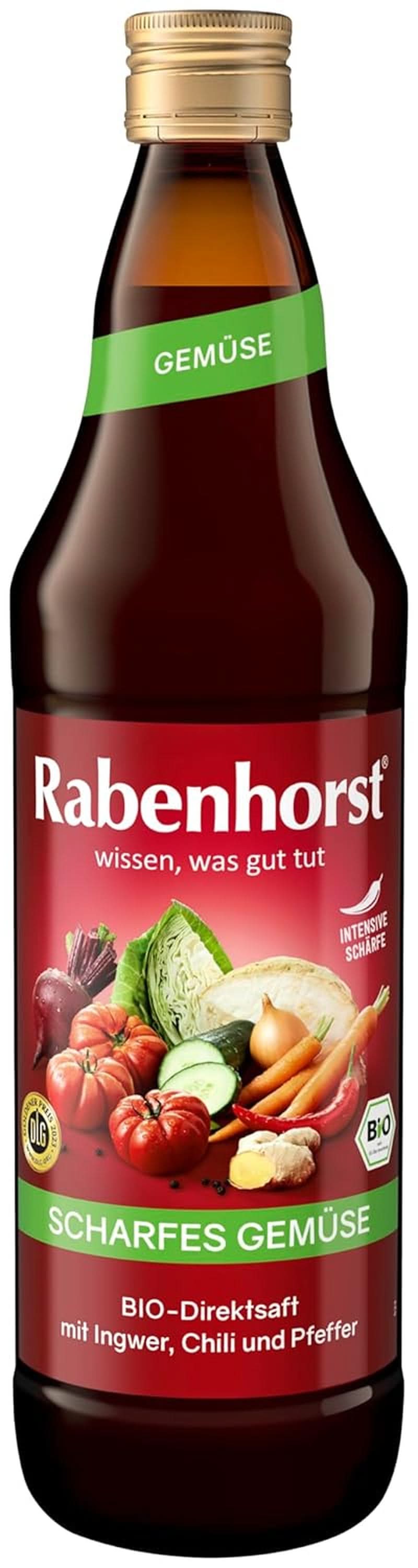 RABENHORST (6 x 700 ml) - Zumo de verduras de alta calidad procedente de diversas verduras con un intenso sabor picante Bebidas sin alcohol Naty Shop