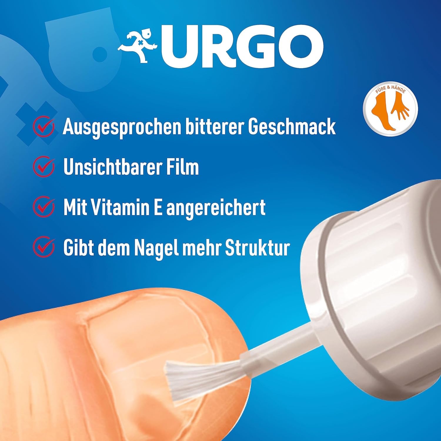 Urgo - Stop Red Nails - esmalte de uñas transparente con sabor amargo - para uñas mordidas y estropeadas y para chuparse el dedo - a partir de 3 años - 9 ml - 40 aplicaciones