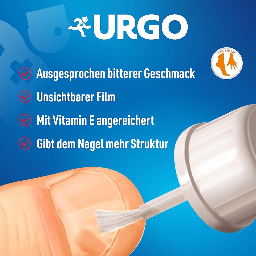 Urgo - Stop Red Nails - esmalte de uñas transparente con sabor amargo - para uñas mordidas y estropeadas y para chuparse el dedo - a partir de 3 años - 9 ml - 40 aplicaciones