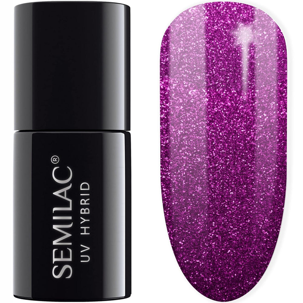 Semilac UV Nagellack Hybrid 404 Muffin de Frijoles Negros 7ml Kollektion Sabores de Otoño