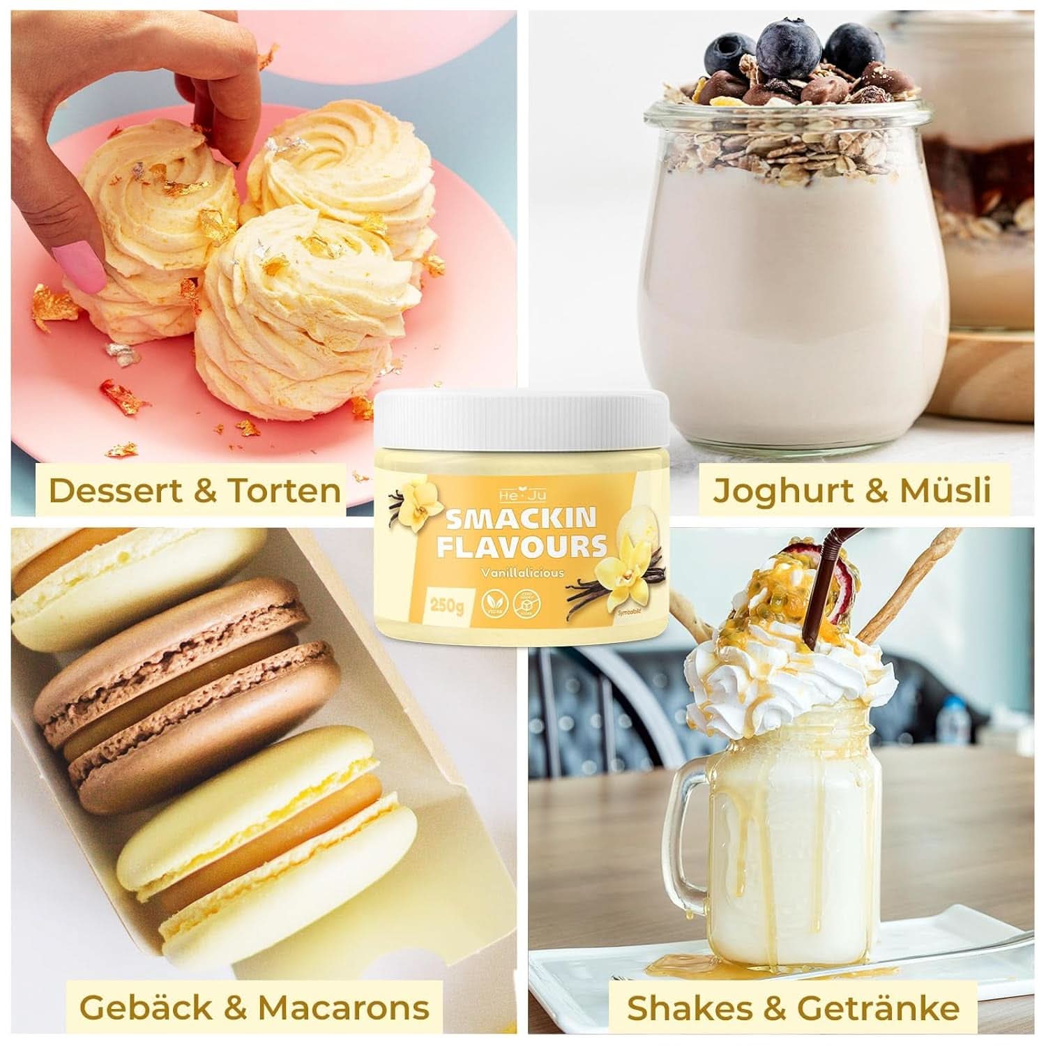 He-Ju, Pudră cu aromă de vanilie, 250 grame Arome Naty Shop