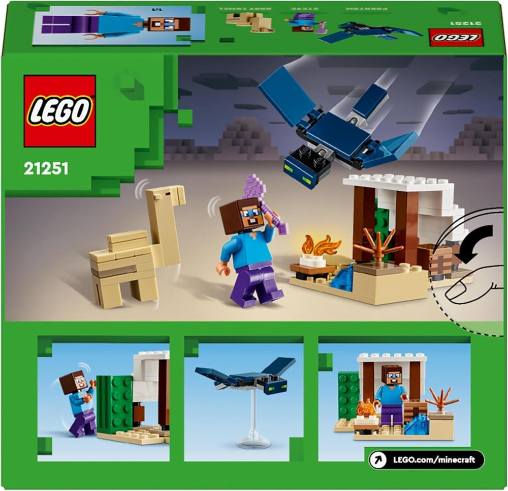 LEGO Minecraft Steve's Desert Expedition, set de videojuego para niños y niñas, bioma con Steve, casa, figuritas y juguete Camel, regalo gamer para niños a partir de 6 años 21251 Juegos de construcción Besuche den LEGO-Store