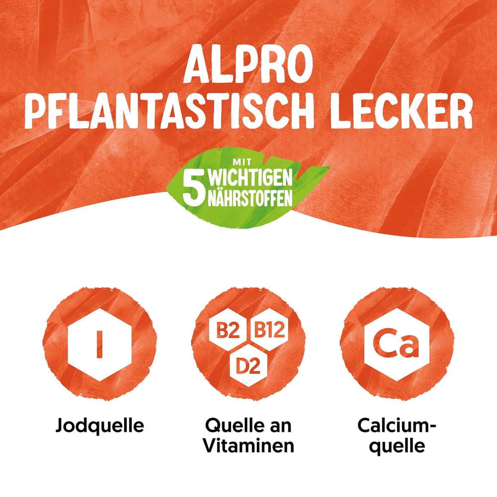 Alpro Sojadrink – Vegan und milchfrei – Von Natur aus laktosefrei und fettarm – Rich an pflanzlichen Proteinen, inhalt Calcium and Vitamine – 8 x 1 L – Haltbar