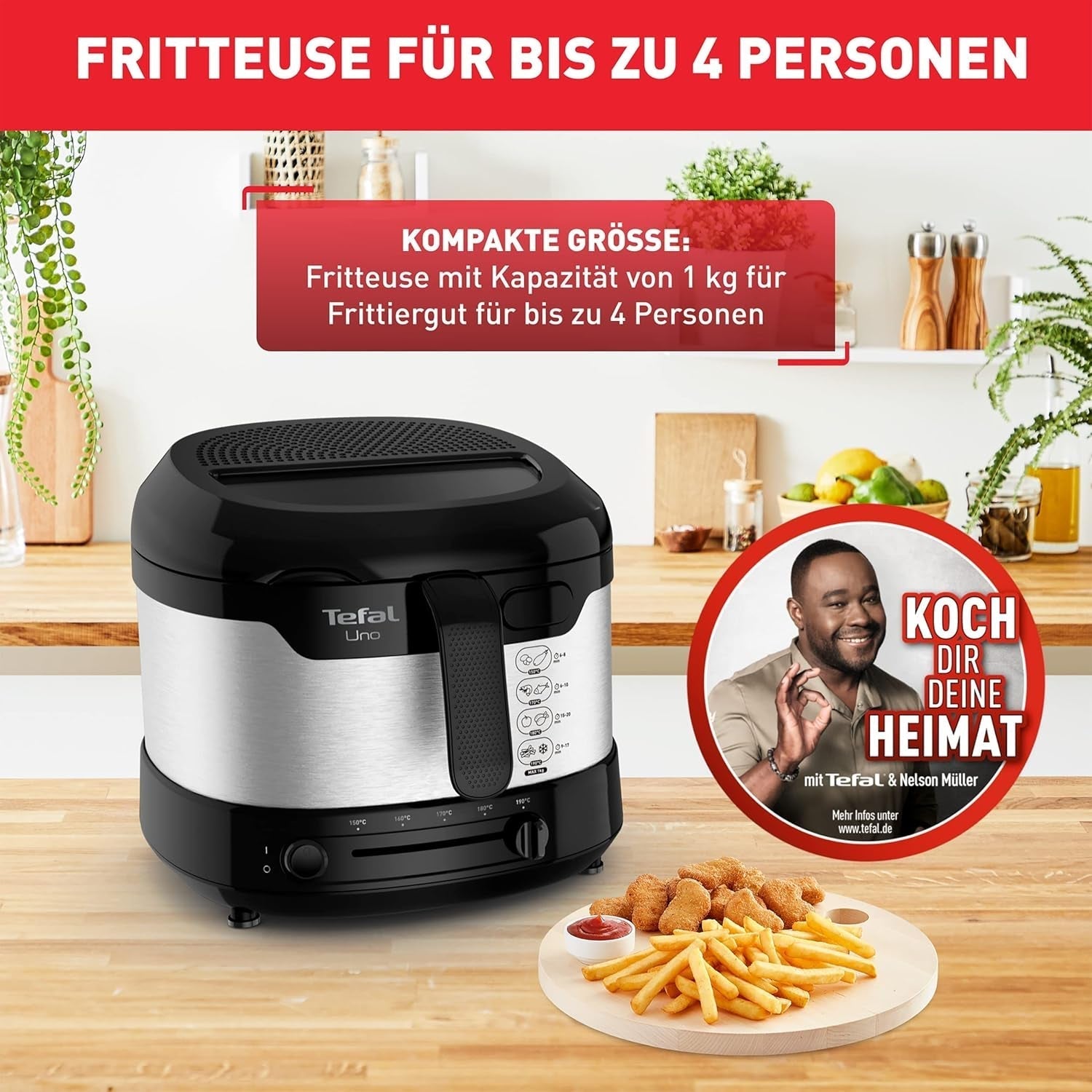 Freidora Tefal Uno M FF215D, 1470 Watts, capacidad: 1 kg Naty Shop Electrodomésticos