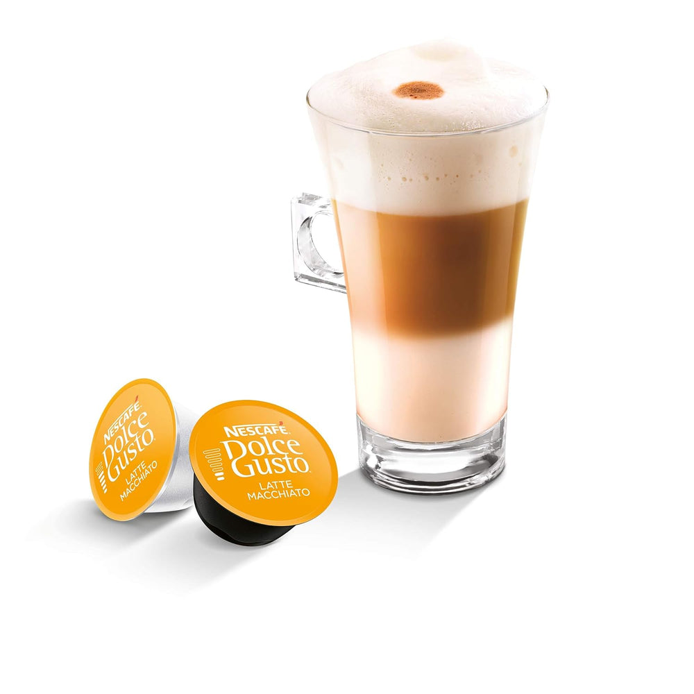 Latte Macchiato | 96 Kaffeekapseln & Latte Macchiato Caramel | 48 Kaffeekapseln | Arabica Robusta Mischung | Feines Karamell Aroma und leckerer Milchschaum