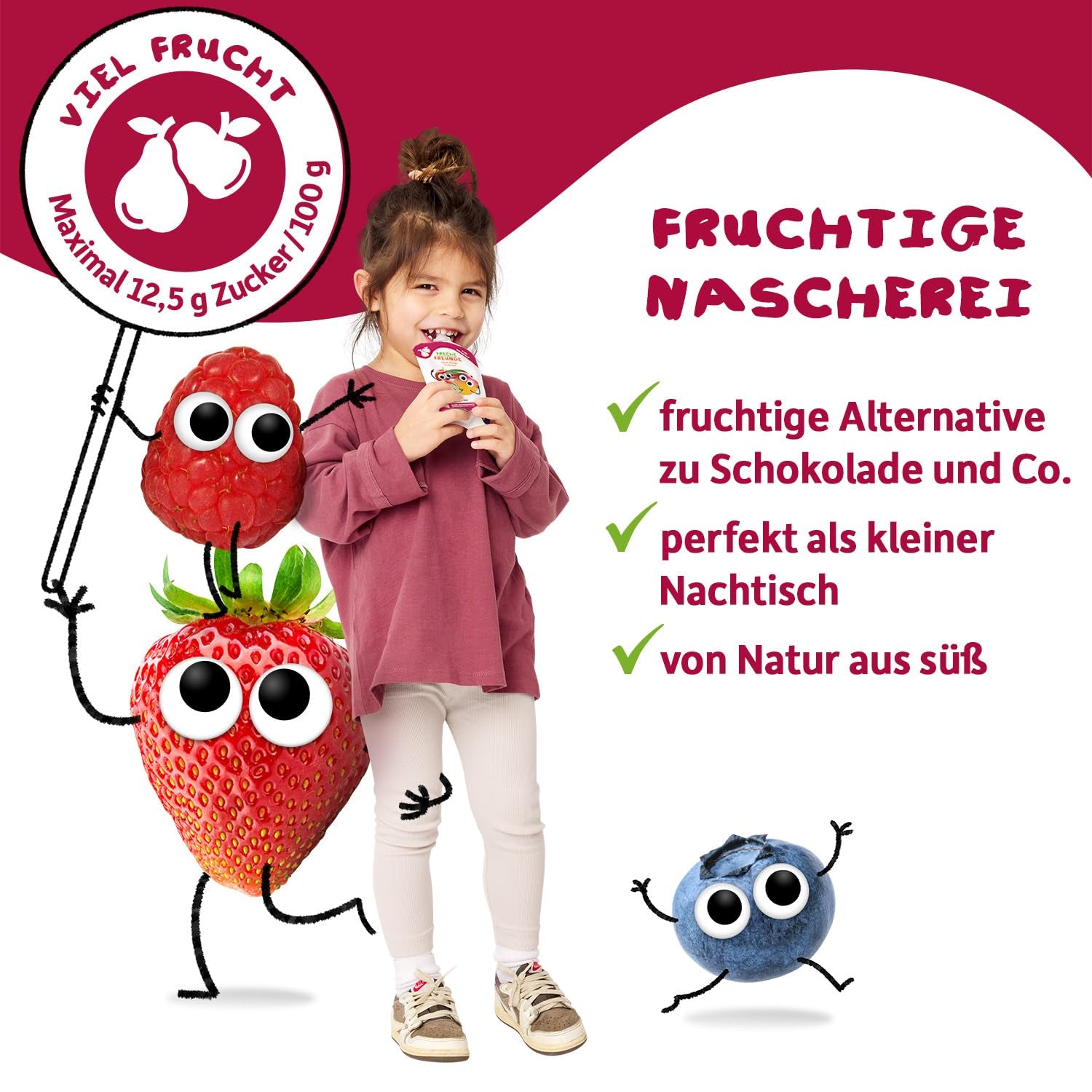 FRECHE FREUNDE Bio Quetschie Apple, Birne & Maracuja, Fruchtmus mit Obst im Quetschbeutel für Babies from 6. Month, vegan, 6er Pack (6 x 100g)