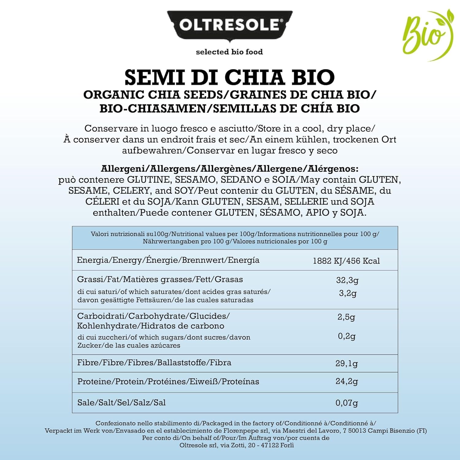 - Semillas de chía ecológicas 3 kg - Semillas oleaginosas crudas ecológicas, fuente de proteínas y fibra, naturalmente sin gluten, ideales para ensaladas o repostería enriquecida, envase práctico