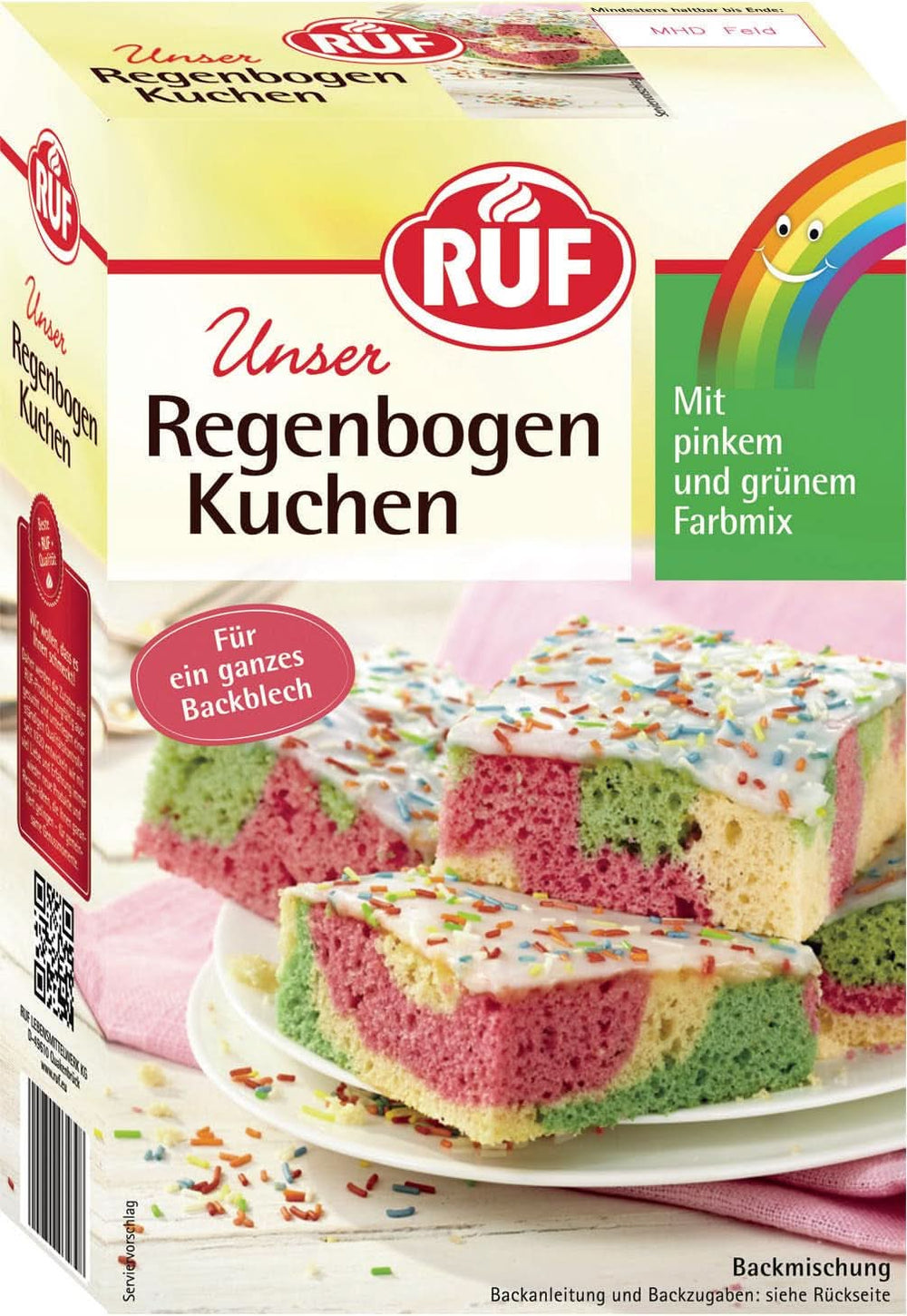 RUF Mix para tartas, varios colores Esmaltes y Decoración Naty Shop 840 gramos Rainbow Cake