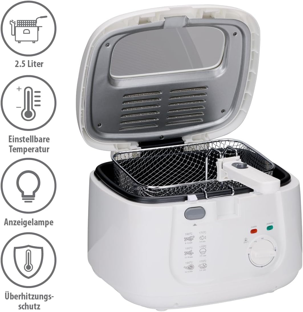 Freidora Alpina 2,5L DF-165, 1800W - Temperatura regulable hasta 190°C Electrodomésticos Naty Shop