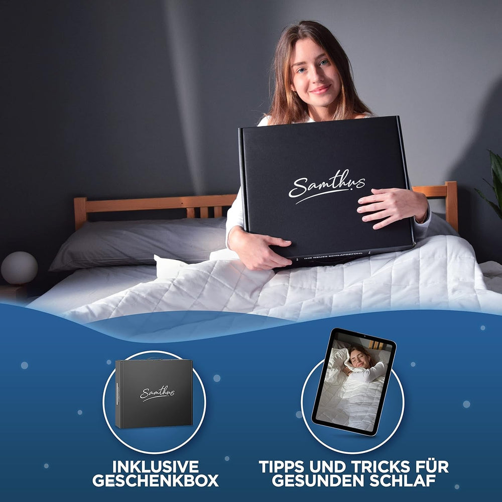 Samthus Manta lastrada 135X200Cm 6Kg Certificado Oeko-Tex - Manta de relajación 100% algodón - Manta pesada antiestrés y terapéutica - Duerme mejor con nuestra manta pesada - Manta lastrada Camas y Mantas Besuche den Samthus-Store
