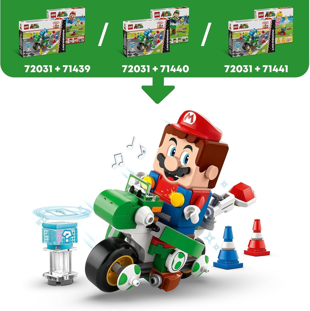 LEGO Super Mario: Mario Kart - Yoshi Bike, set de aventuri Nintendo de colecționat, cadou pentru copii, băieți, fete și gameri de la 7 ani, set de colecție cu figura Yoshi 72031 Seturi de constructie Besuche den LEGO-Store