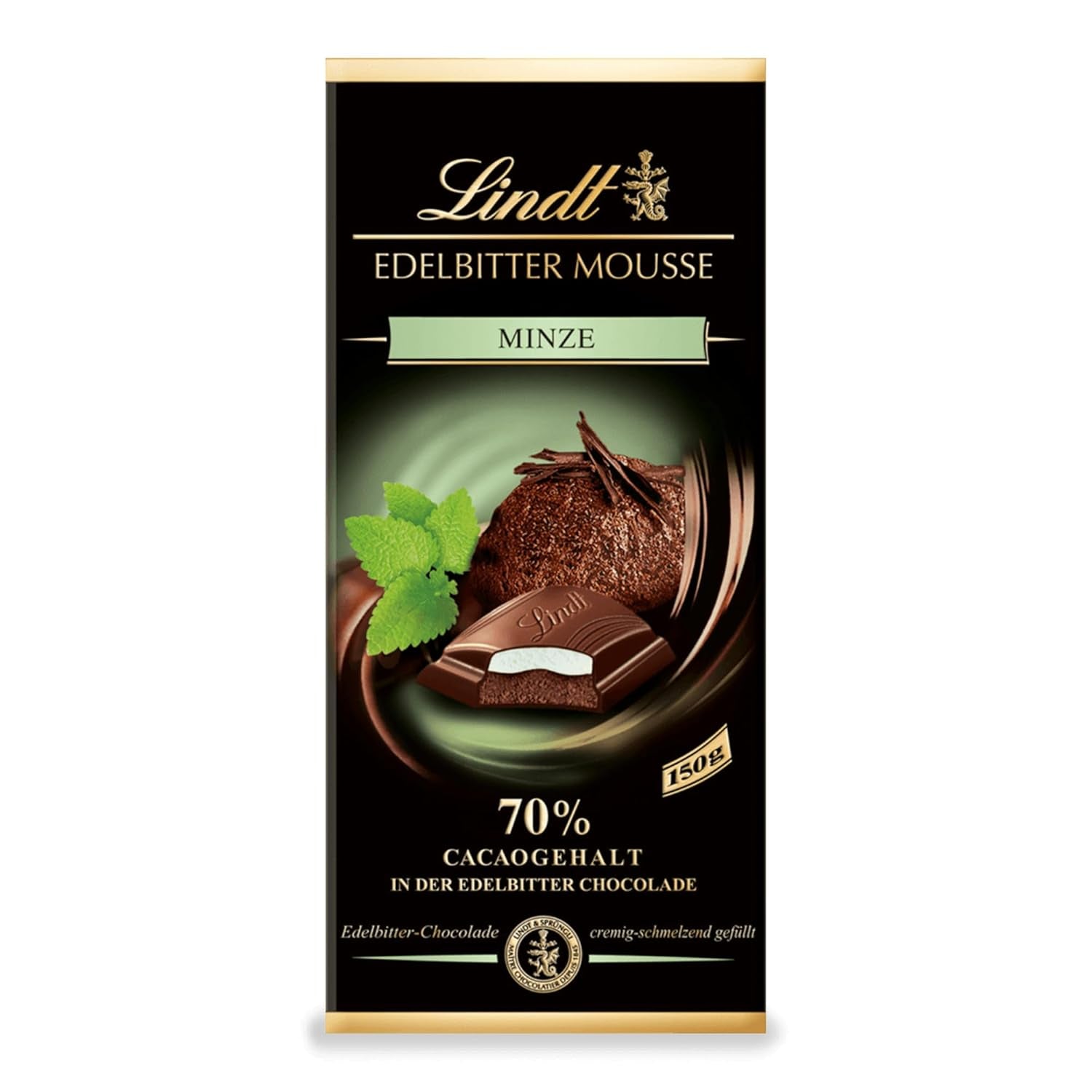 Mousse de chocolate amargo Lindt con chile y cerezas | Barra 150g | Con 70% de contenido de cacao y relleno de mousse de chocolate negro y chili cherry | Barra de chocolate | Chocolate oscuro