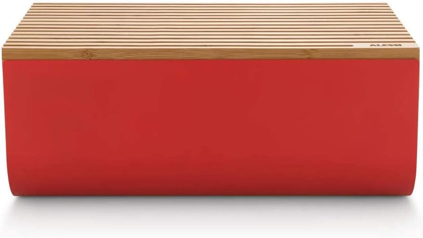 Alessi Mattina BG03 WG - Coș pentru pâine din oțel inoxidabil cu rășină epoxidică și lemn de bambus, gri cald Cutii depozitare alimente Naty Shop