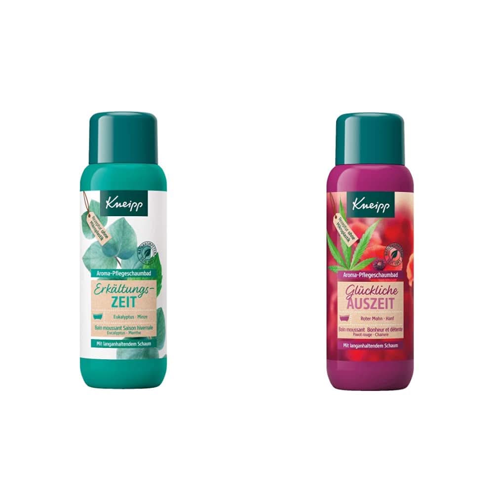 Kneipp Aroma Foam Bath Cold Season, aditivo de baño con aceites esenciales naturales de eucalipto y menta, 400 ml Ducha y baño Naty Shop Pack de baño de espuma Happy Time Out