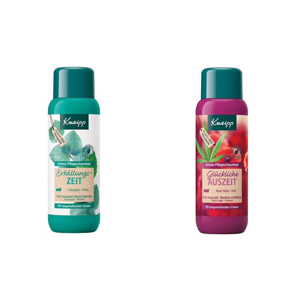 Kneipp Aroma Foam Bath Cold Season, aditivo de baño con aceites esenciales naturales de eucalipto y menta, 400 ml Ducha y baño Naty Shop Pack de baño de espuma Happy Time Out
