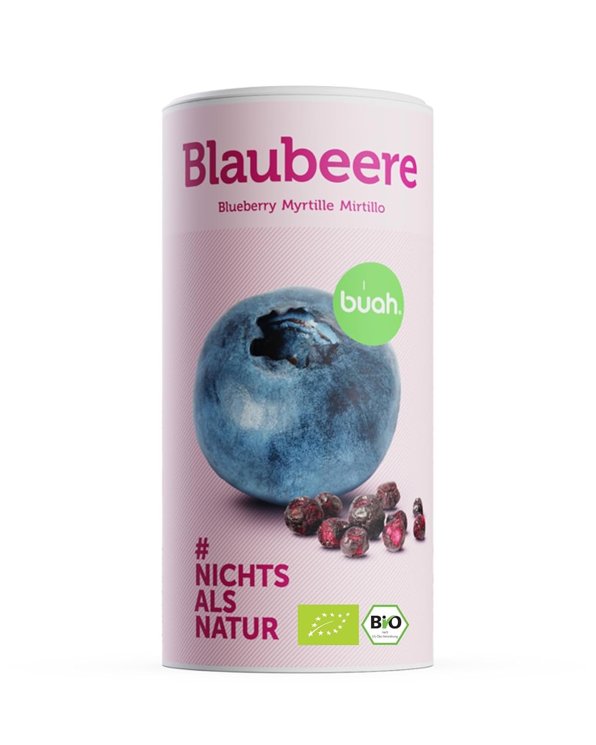Afine organice liofilizate BUAH® | Afine organice liofilizate fără zahăr adăugat | 100% fructe liofilizate (vegan, fără gluten, fără lactoză) | Gustare ideală (140g) Produse deshidratate Naty Shop Titlu implicit