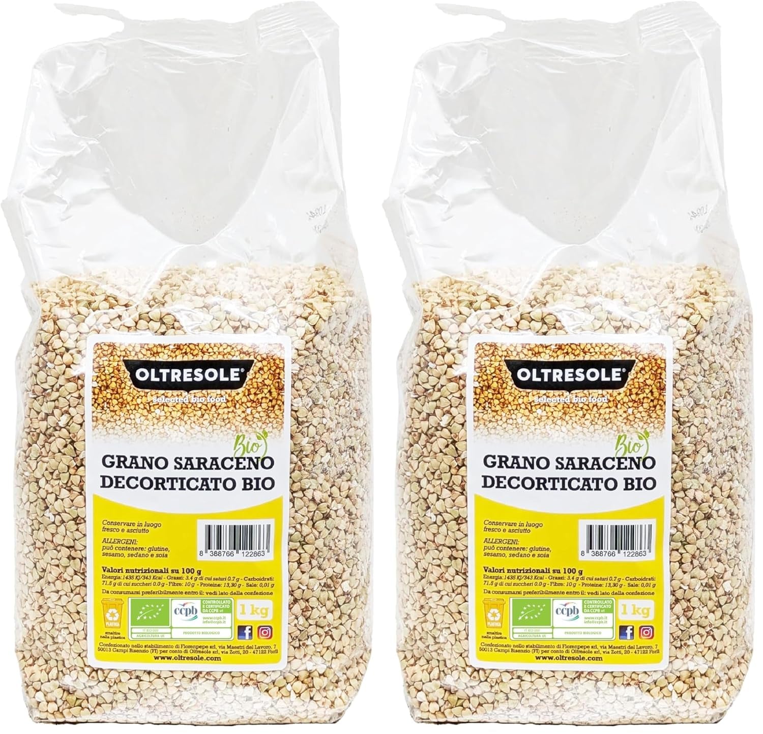 - Buchweizen geschält orgánico 5 kg - Getreide, nicht wärmebehandelt, aus biologischem Anbau, Paquete Conveniencia