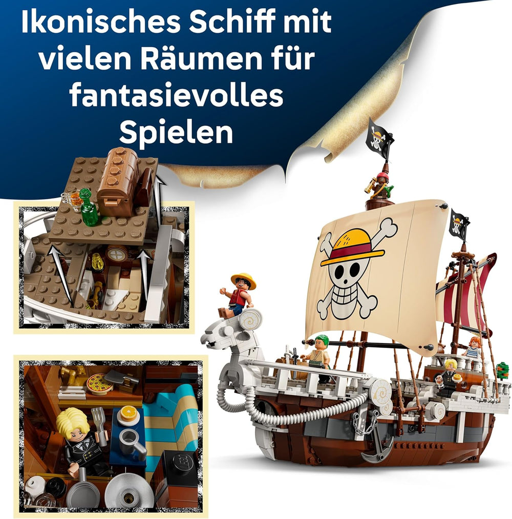 LEGO ONE PIECE - Das Piratenschiff Flying Lamb (Going Merry) - Juego de juegos con 5 minifiguras - incluido. Luffy, Zoro y Nami - Spielzeug zum Bauen - Geschenk für Jungen, Mädchen & Fans ab 10 Jahren - 75639