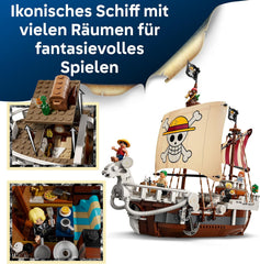 LEGO ONE PIECE - Das Piratenschiff Flying Lamb (Going Merry) - Juego de juegos con 5 minifiguras - incluido. Luffy, Zoro y Nami - Spielzeug zum Bauen - Geschenk für Jungen, Mädchen & Fans ab 10 Jahren - 75639