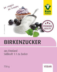 Raab Vitalfood Premium Birkenzucker, Xylit, Vegano, Alternativa al Zucker 1:1, Süßungsmittel, Zahnfreundlich, Vorratspack, 750 G Edulcorantes Naty Shop