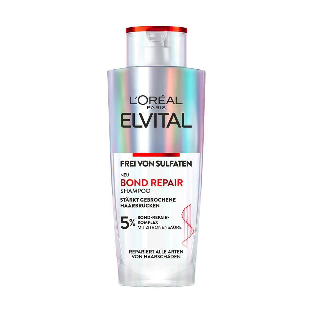 L'Oréal Paris Elvital Bond Repair Shampoo, Limpieza suave para la reparación del cabello Ducha y baño L'Oréal 200 ml Bond Repair Shampoo