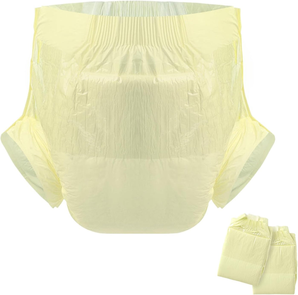 CutiePlusU Pañales para adultos, superficie seca, máxima absorbencia durante la noche, pañal desechable para incontinencia, azul, paquete de 2 (mediano 71-96 cm)