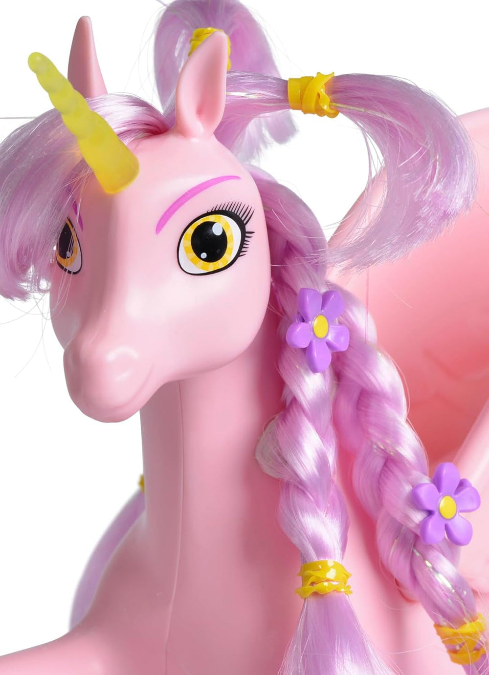 Simba 109480092 - Mia and Me Unicorn Kyara, cu aripi mobile, agrafe de păr și perie pentru coafat, 20 cm, de la 3 ani, roz Papusi Naty Shop
