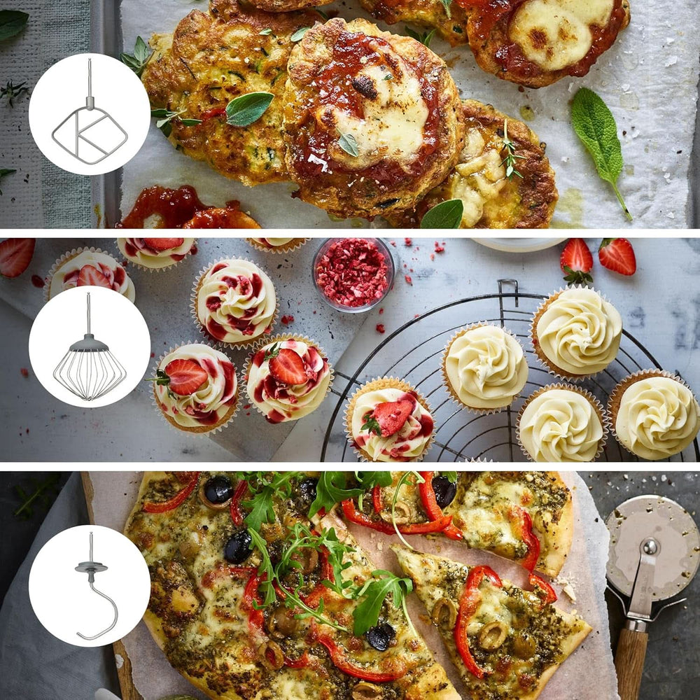 Kenwood Prospero+ KHC29A.R0SI Máquina de cocina, 4,3 L Edelstahlschüssel, Inkl. 10-Teiligem Zubehör-Set Mit Fleischwolf, Glas-Mixer, Zitruspresse, Entsafter Und Mehr, Inkl. Easyweigh Waage, 1000W, Plata Madre e Hijo Naty Shop