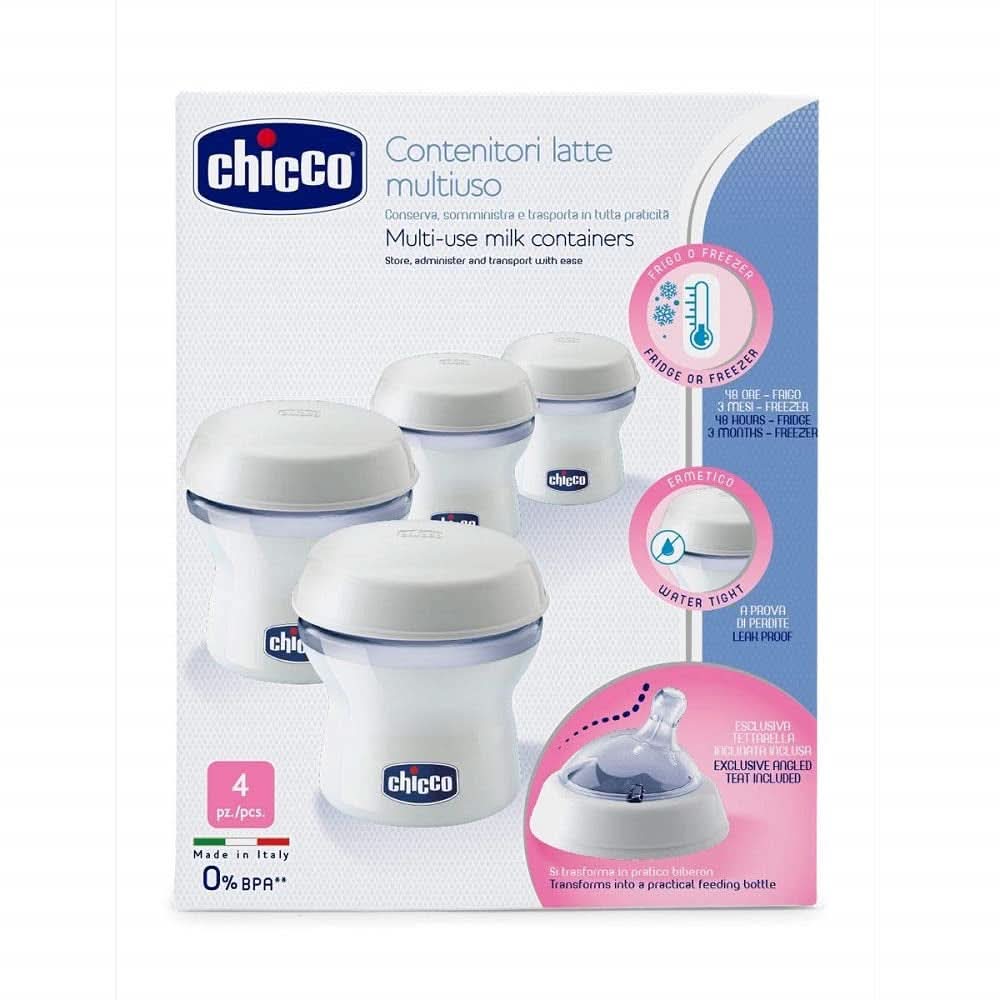 Chicco Recipiente para guardar leche Step up Nuevo Incluye tetina de silicona Accesorios Alimentación y Lactancia Bebe Naty Shop